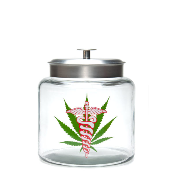 1.5 Gallon Glass jar - Medical Leaf | צנצנת זכוכית 1.5 גלון - עלה רפואי