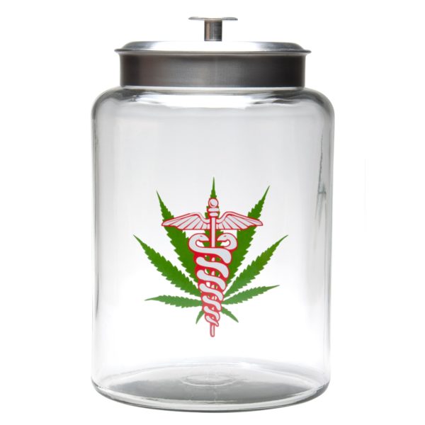 2.5 Gallon Glass jar - Medical Leaf | צנצנת זכוכית 2.5 גלון - עלה רפואי