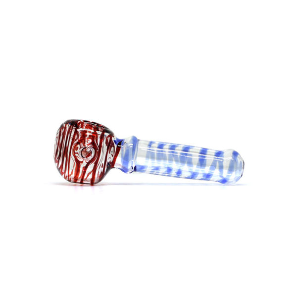 Small Glass Pipe - Stripes blue and red | מקטרת זכוכית קטנה - פסים כחול ואדום
