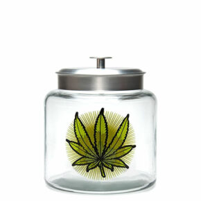 צנצנת זכוכית 1.5 גלון - עלה קנאביס | 1.5 Gallon Glass jar - Cannabis leaf