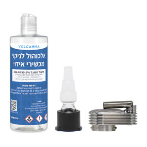 יחידת קירור מתכת קראפטי + מתאם זכוכית למקטרת מים + אלכוהול לניקוי